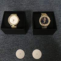 

Gold Color With Diamond ,Lady Sublimation Blank Metal Wristwatch For 8 in 1 combo Heat Press Machine