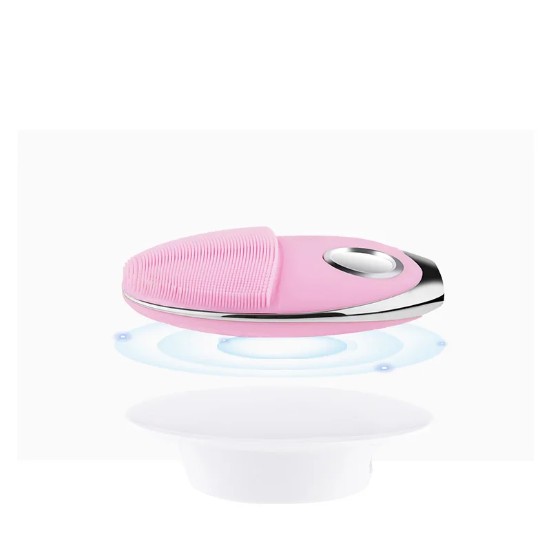 

Wholesale Wireless Charging Facial Cleansing Silicon Face Brush, Black/red/pink