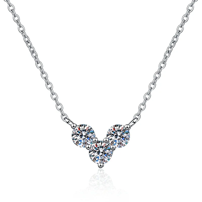S925 Silver Pendant Moissanite Necklace with Luxury Gold Pearl Charm for Wedding or Gift Stylish Love Fashion Moissanite Jewelry