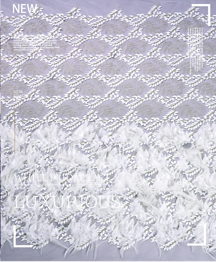 

JH10001 new bridal lace fabric mixed color hand beaded nigerian lace fabric wedding