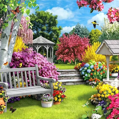 

Yiwu Huacan 5d Diamond Art Painting Kits Landscape Wholesale Diamond Mosaic Full Garden Modern Fashion