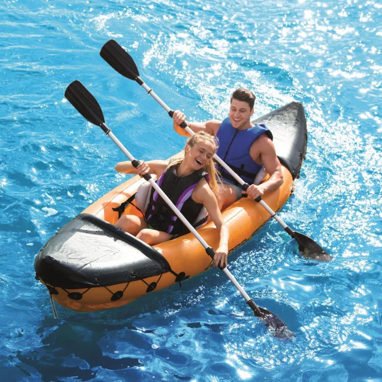 

Thick fishing cheap 2 person rubber fishing inflatable canoe kayaks for sale, Orange