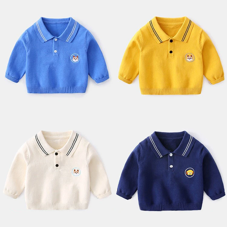 
Cartoon Embroidery kids clothing Knitted Baby Sweater kids clothes winter 