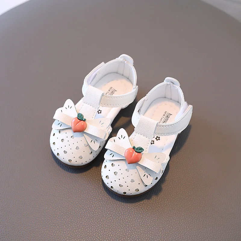 

Calicokiki 2022 Baby shoes summer new girl princess sandals hollow breathable baby soft bottom toddler shoes, Pink/ ivory
