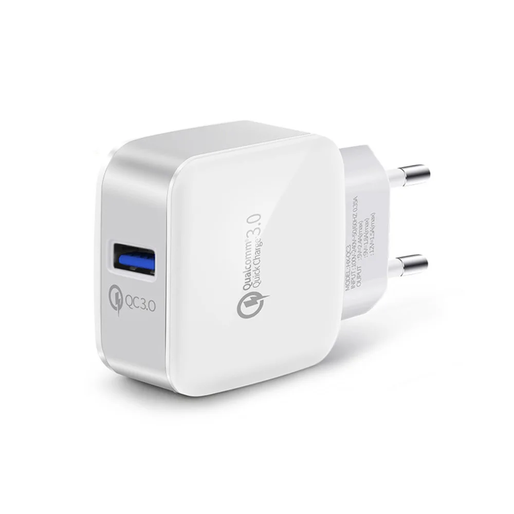

Factory Supply New Design High Quality Universal QC 3.0 Single USB Fast Charging Mobile Phone Travel Adapter Wall Charger, White/black/gray
