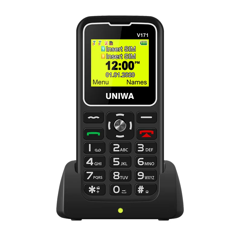 

UNIWA V171 Unlocked Big Button GSM Mobie phones Low Price for Senior people