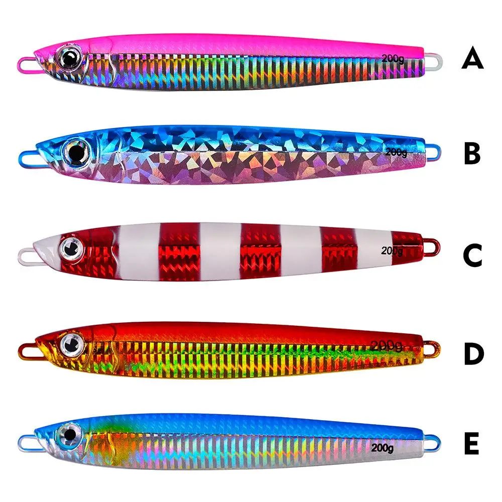 

80g 100g 150g 200g Lead metal jig lure slow pitch jigging fish salt water fishing lures, 5 colors