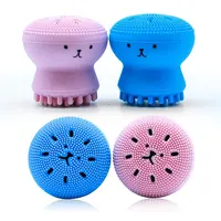 

Cute Small Octopus Shape Face Scrubber Silicone Handheld Face Brush and Massager