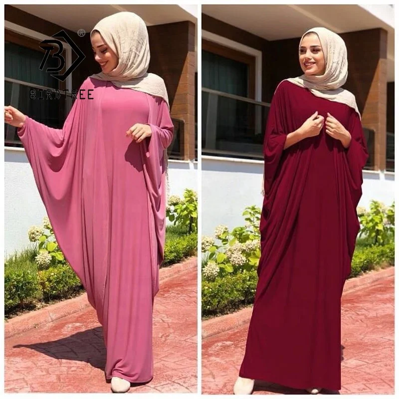 

Wholesale New Trendy Modest Eid Ramadan Long Sleeve Hot Sale Ladies Wear Muslim Maxi Dress Abaya Fancy Dubai Kaftan T12701X, 5 colors