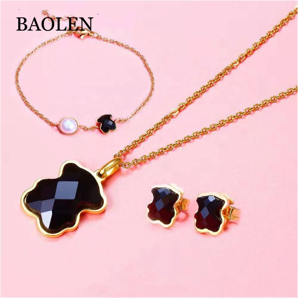 

Guangzhou Jewelry Manufacturer China 316 Stainless Steel Pendant Necklace Stud Earring Jewelry Set