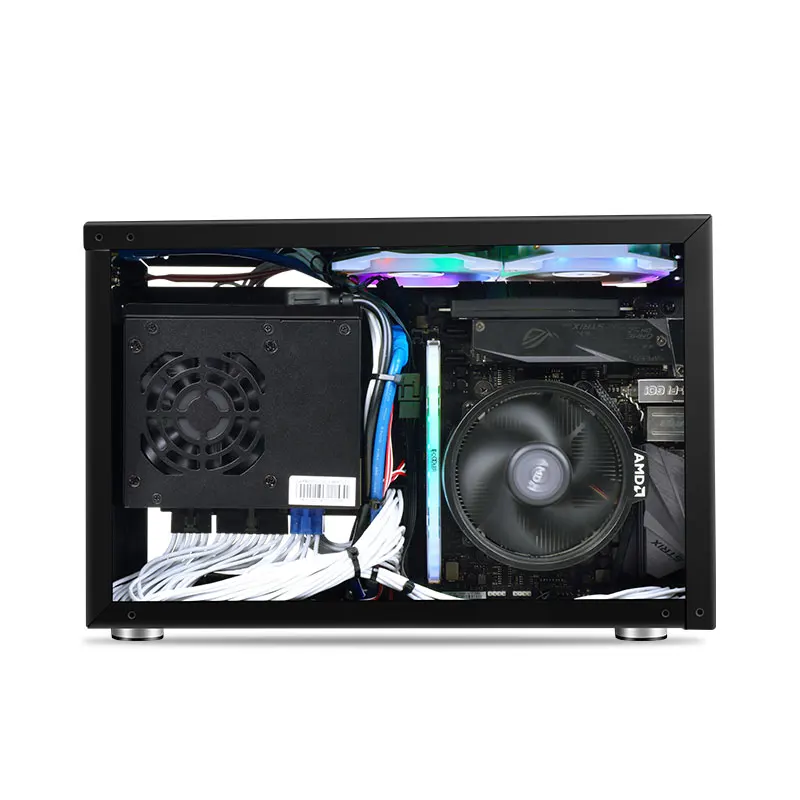 

High Quality Full Mid Tower Desktop Gaming PC Computer Case Aluminum Gaming computer Game Machine Case Computer Chassis, Black