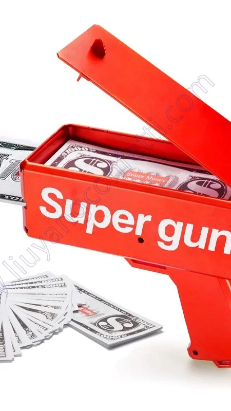 Super Money Launch Gun Cash Launcher Box Shooting Sprinkle Toy Party Props Toys 