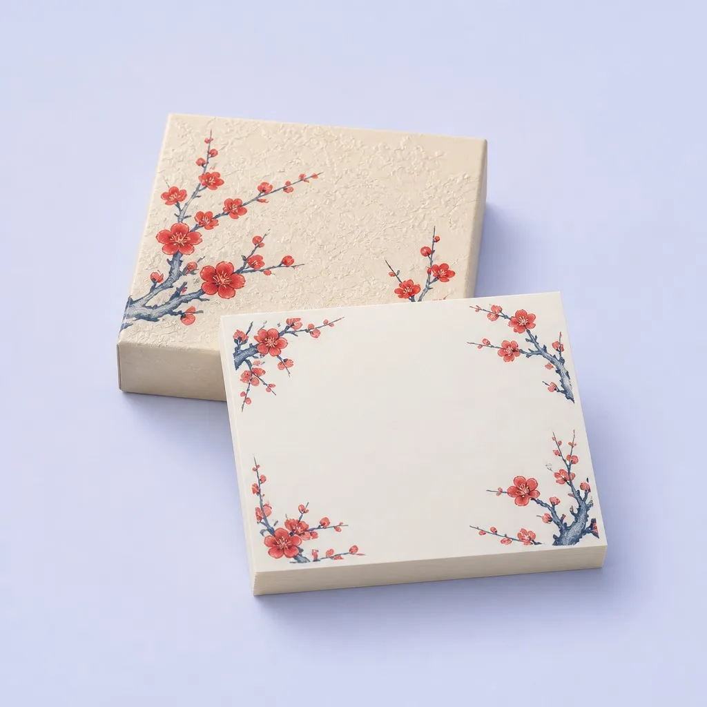 Matching Plum Blossom Cover and Memo Block