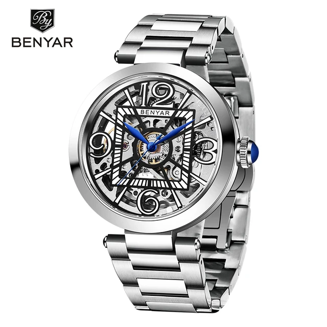 

BENYAR 5182 Luxury Brand 2021 New Men's Mechanical Watches Stainless Steel Automatic Men Wristwatch Waterproof 100M Sports Watch, 3 colors