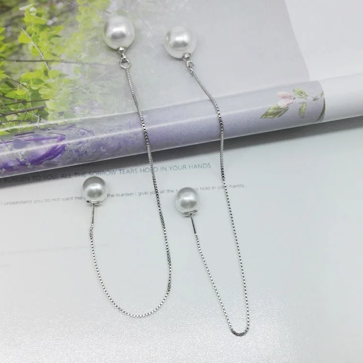 

Wholesale Long Dangle Stainless Steel Drop Pearl Earrings