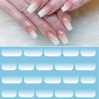 

White Nail Art Water Decals Transfer Stickers for Jelly Nail Gel Protein Gradient Effect Nails Sticker French Press on DIY Decor, Coloful nail painting