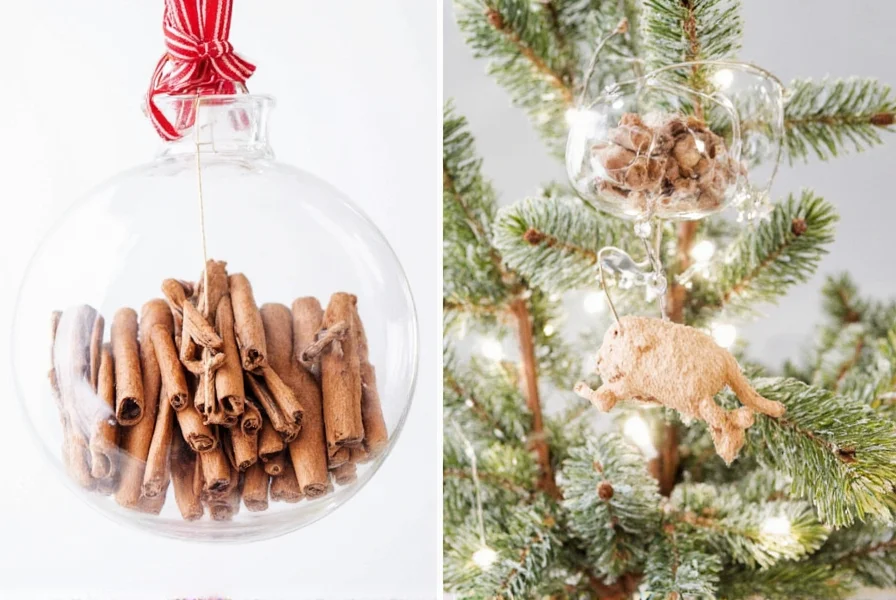 Step-by-step process of making cinnamon ornaments showing mixing, rolling, cutting, and drying stages with natural lighting