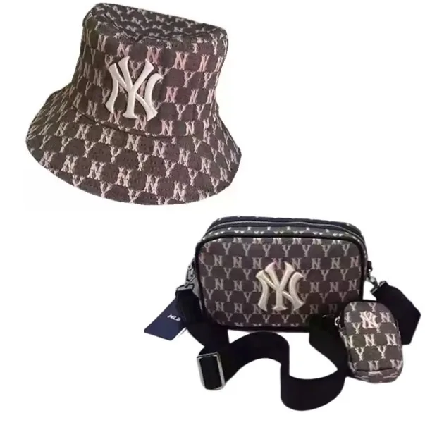 

2021 Pink Black Denim Fanny Pack Messenger nnyy all-over bags and matching hats New York, Black with pink