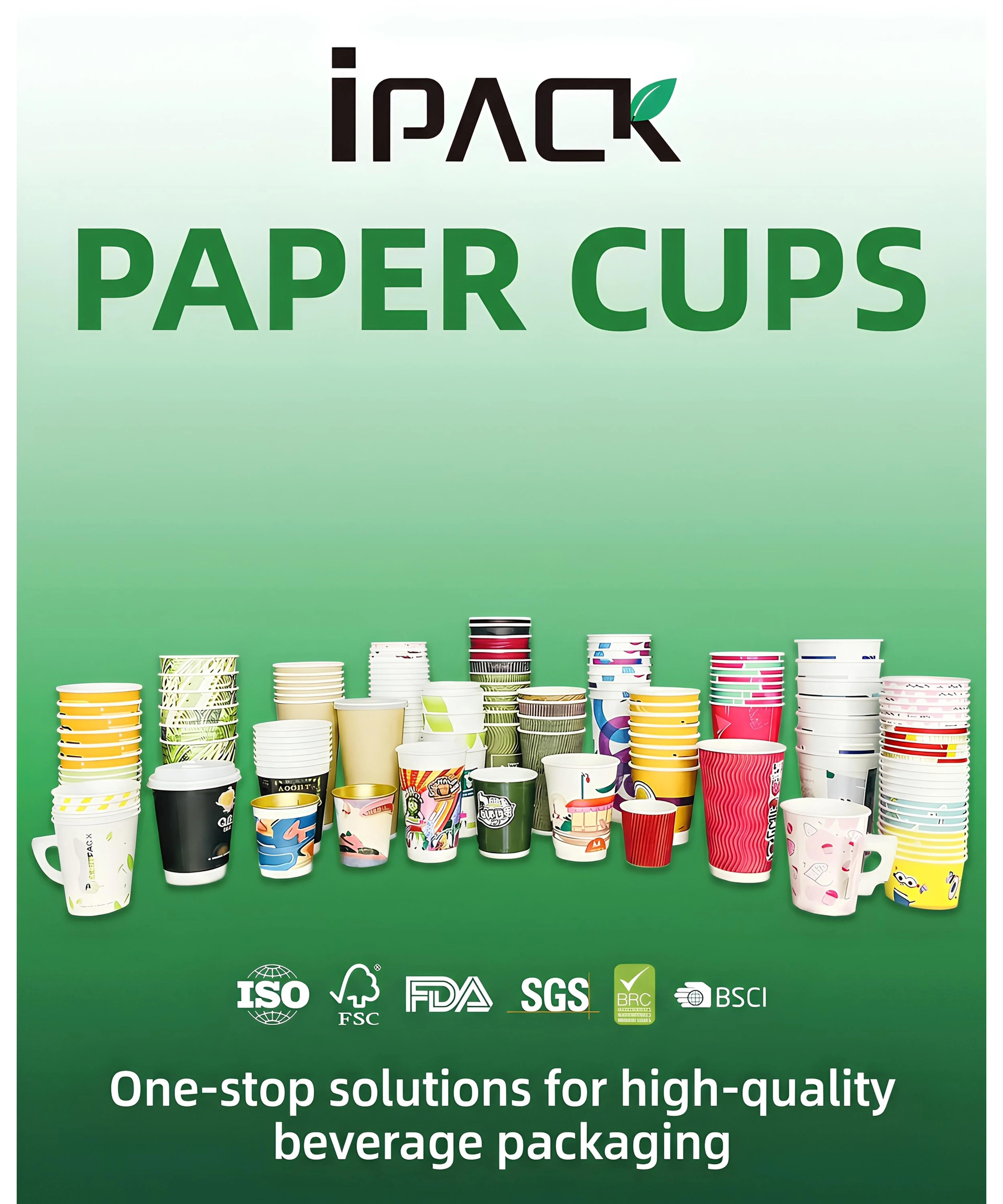 Custom printed paper cups for hot and cold drinks - IPACK beverage packaging