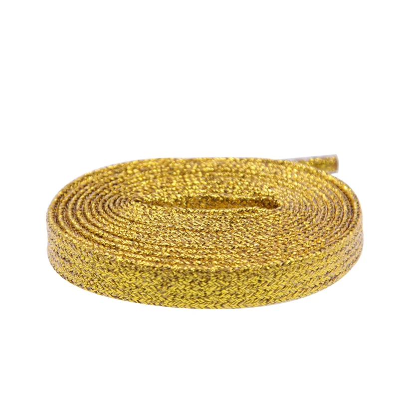 

2020 New Style Professional Best Selling 50-200cm Flat Metal Wire Glitter Glod Silver Black 7mm Transparent Tip Shoelaces, Gold,silver,black
