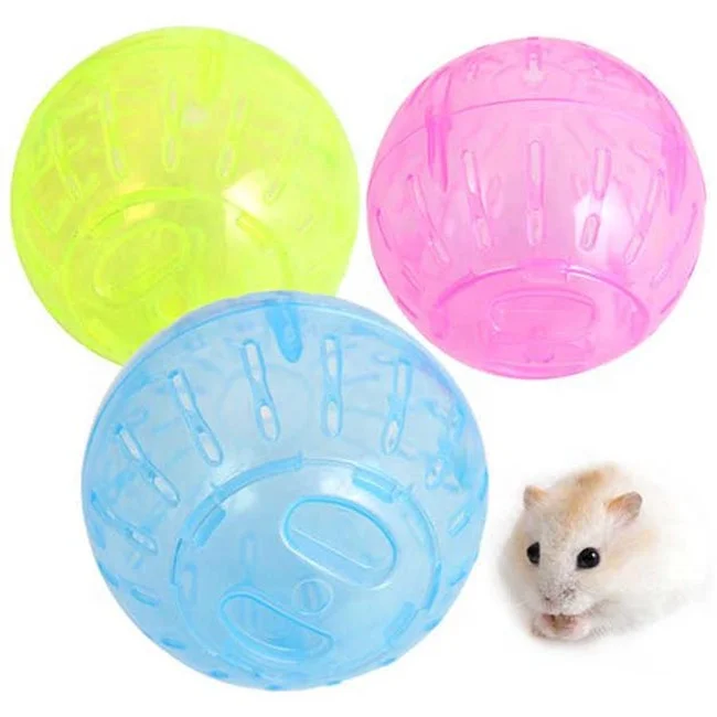 

MZL Lovely Pet Rodent Mice Jogging Hamster Gerbil Rat Toy Mini Plastic Bocce Exercise Ball, Yellow/blue/pink/white