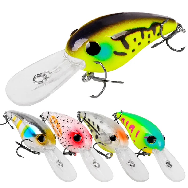 

WEIHE 9cm 15g 5Colors Crank Fishing Lure With 6# Treble Hook And Inner Balls For Casting Artificial Lifelike Bait, 5 colors