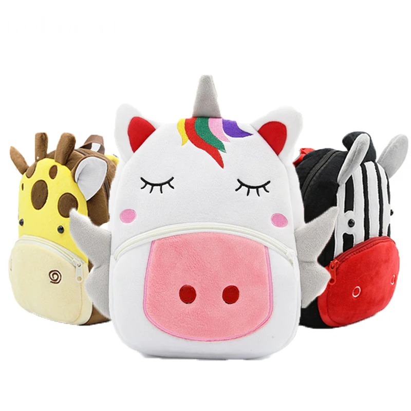 

Wholesale Custom Logo Printed Popular Children Cute School Bag 3D Animal Cartoon Plush Backpack for Kindergarten Kids