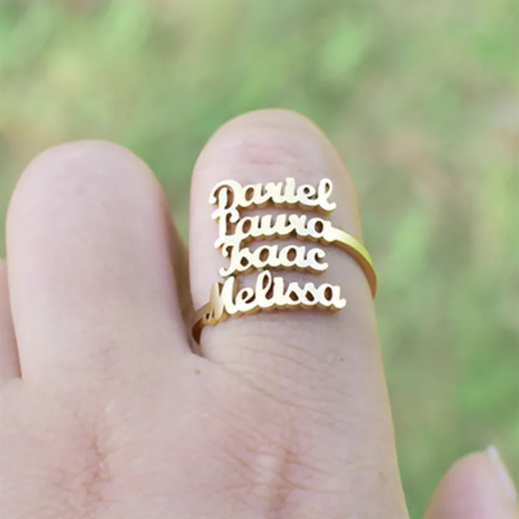 

Personalized Multiple Name Ring Family Name Ring For Women, Show in the picture
