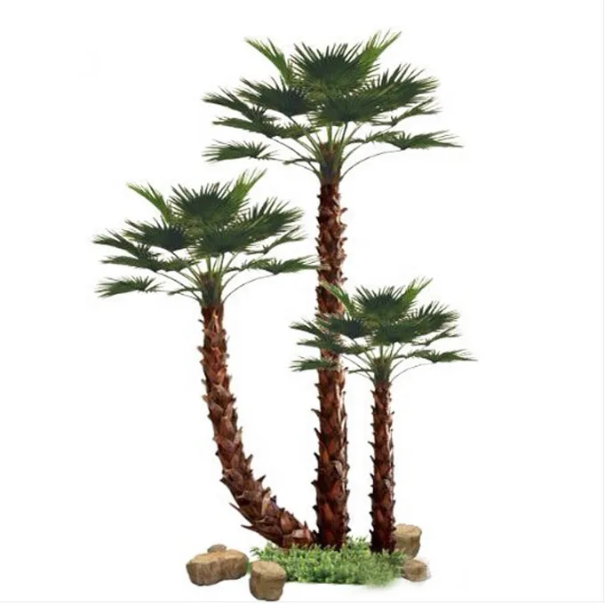 

Hot Sale Customized Wholesale Artificial Washington Palm Tree Artificial Date Palm Trees With Plastic Leaves, Green ,or as you want