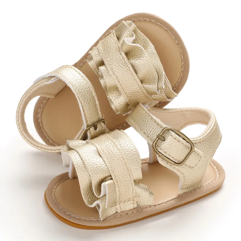 

Manufacturer wholesale soft leather infant baby sandals anti-slip rubber sole princess shoes for toddler kids girls, White/pink/gold as picture