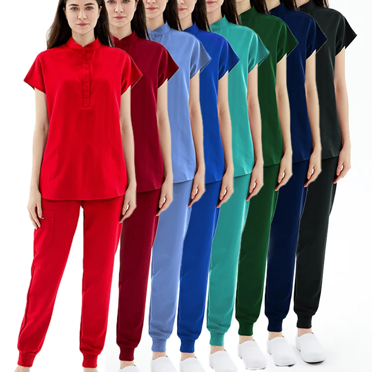 

Reusable Fashionable Spandex Hospital Uniformes Medico Stretchy Scrubs Wholesale Designer Medical Scrubs Uniform, Customized color