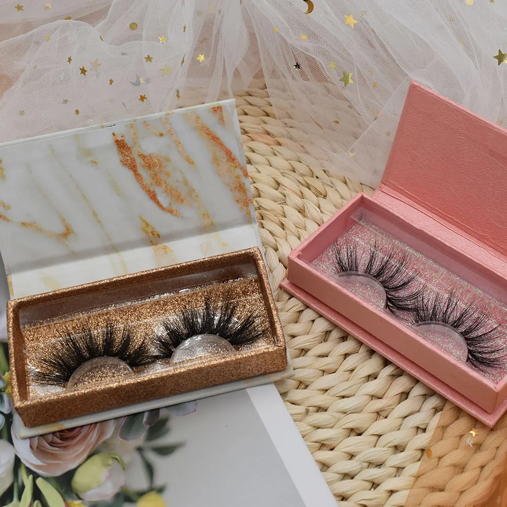 

High quality factory straight hair custom made by hand 20 mm trays 3d mink lashes private lable