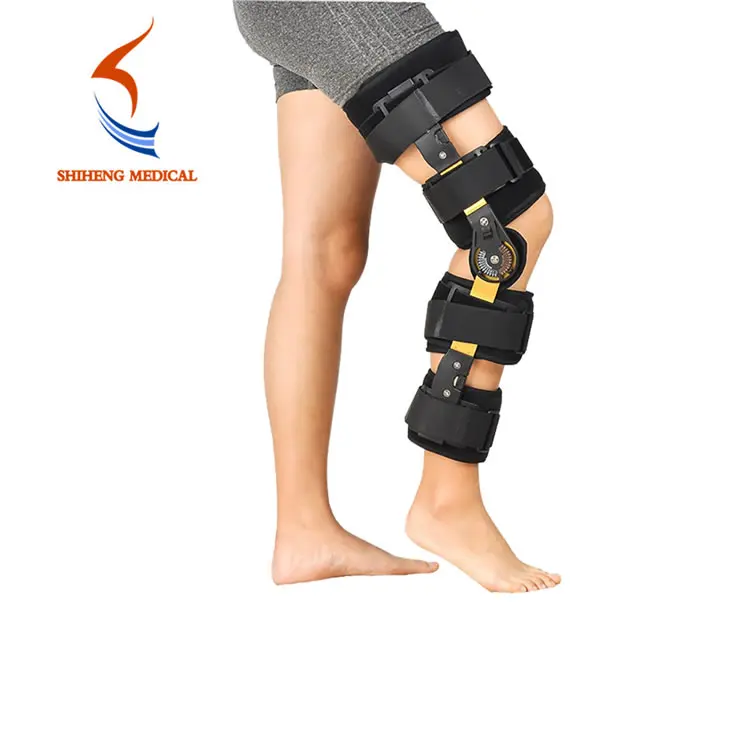 

Orthopedic knee guard medical adjustable arthritis knee brace support, Black, grey