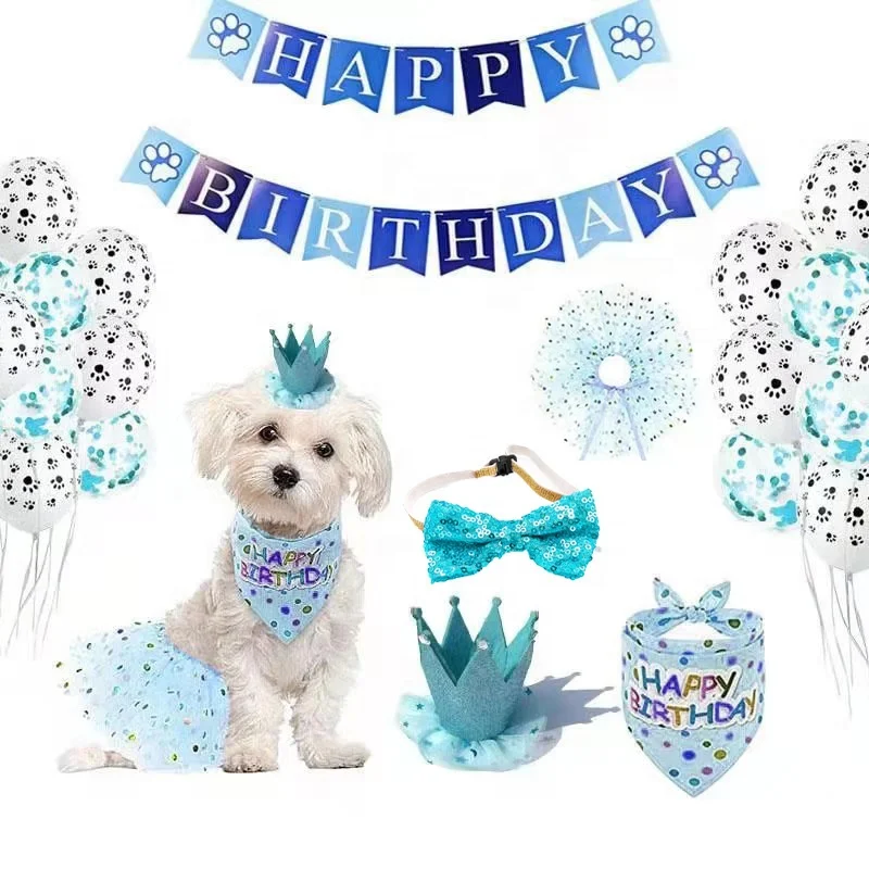 

Hot Sales Design Apparel Birthday Hat Dog Cat Dog Birthday Scarf Bandana, Customized color