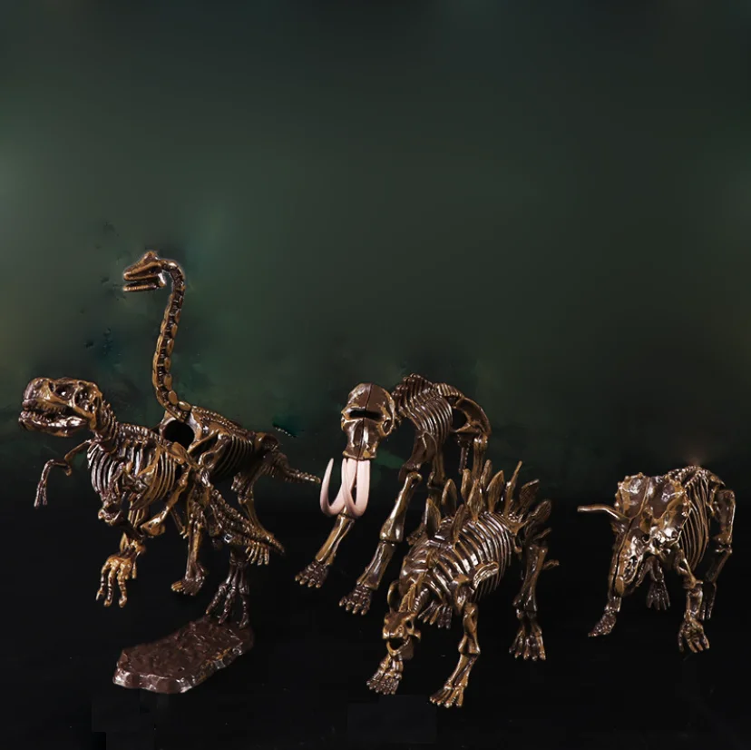 Customized Factory Hot Sale Plastic PVC Jurassic Dinosaur skeleton archaeological excavation toy ancient animal fossil model