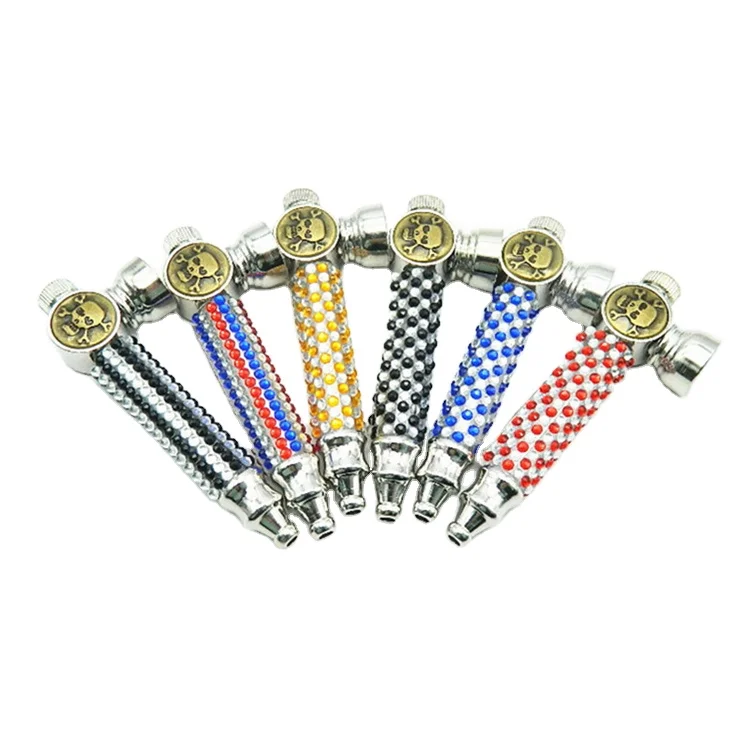 

Wholesale Weed Accessorios Rhinestone Led Glow Fancy Tobacco Smoking Pipes, Assorted colors