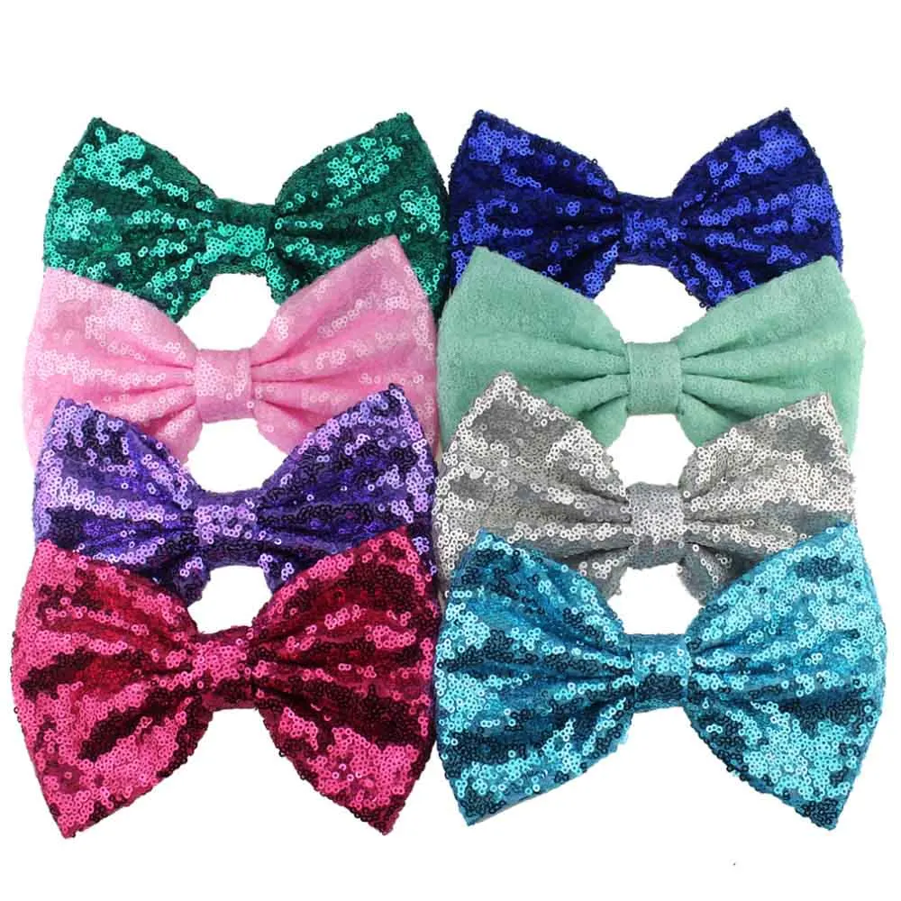 

Larger 7" Messy Sequins Hair Bow DIY Hair Accessories For Girl Glitter Hair Clip For Headband Wholesale, 43 colors