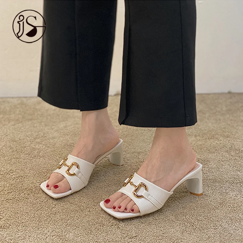 

2021 fashion metal button sandals shoes colorful casual slides women height increasing sandals, Customized color