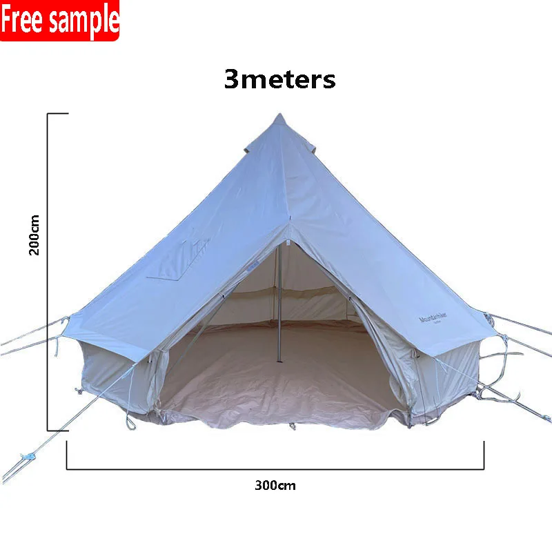 

5M Glamping Luxury Cotton Canvas Bell Tent Waterproof Camping Tent Outdoor LargeFamily Camping Tents, Sku