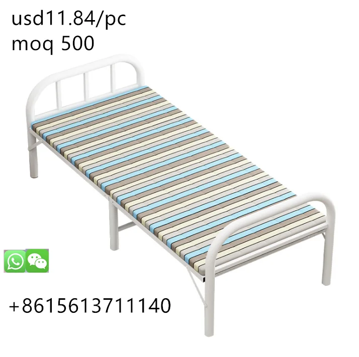 

high quality steel portable cheap folding bed camp school bed, Customer's request