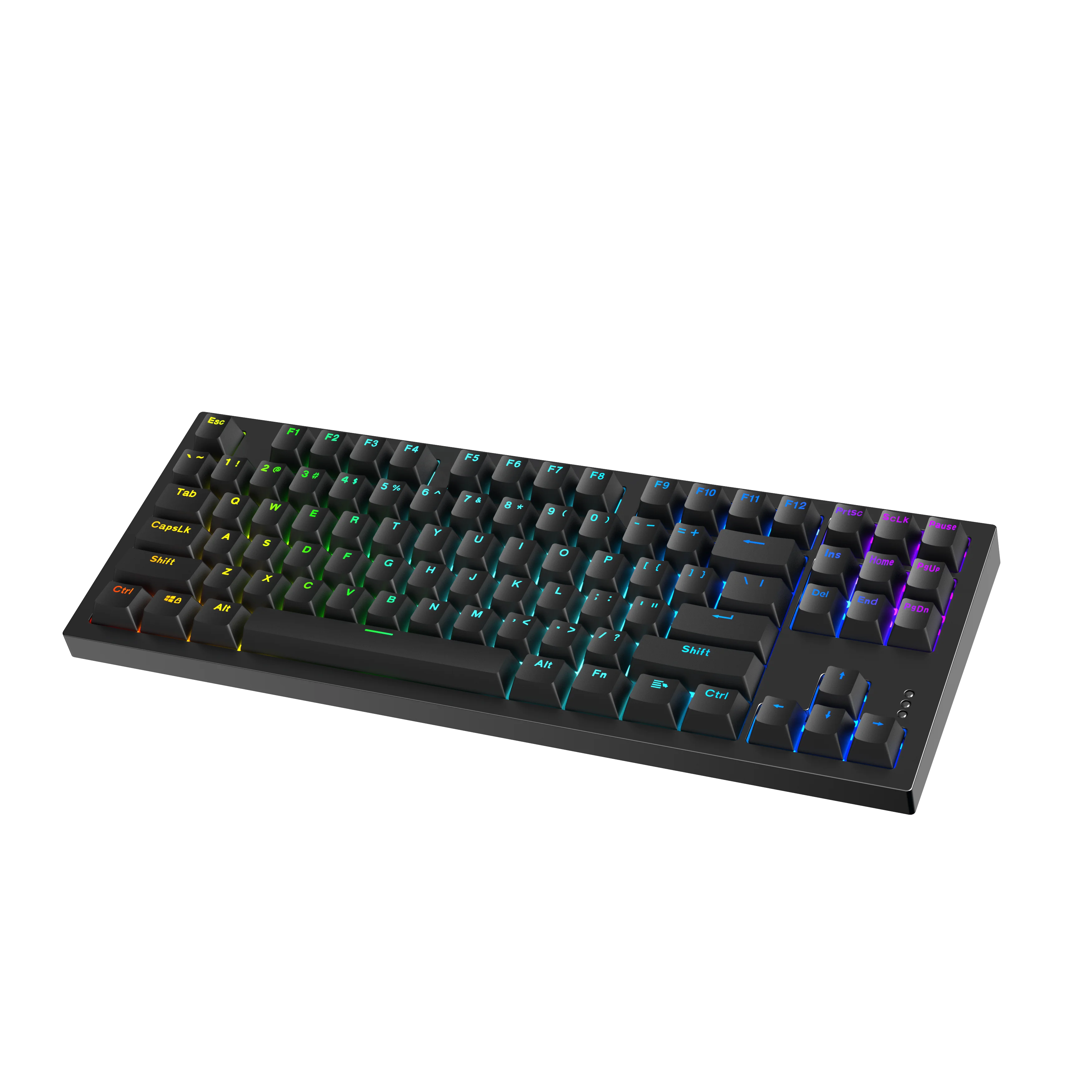 

Popular Multimedia Wired Gaming USB Backlit Ambidextrous 87 key RGB mechanical keyboard For Computer