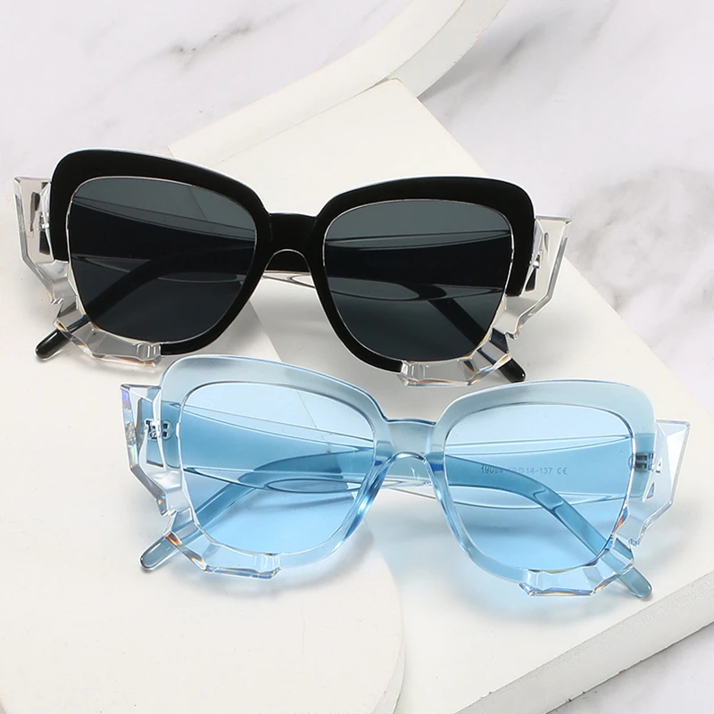

2021 New Luxury High Quality Cat Eye Sunglasses Trend Retro Crystal Sun Glasses for Men Women