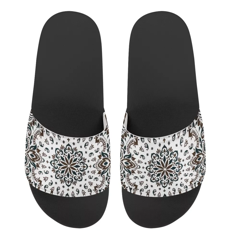 

paisley style bandana printing sandals Wholesale Cheap Slippers Unique Custom Outdoor Slippers Big Size Leisure House Slippers, Customized color