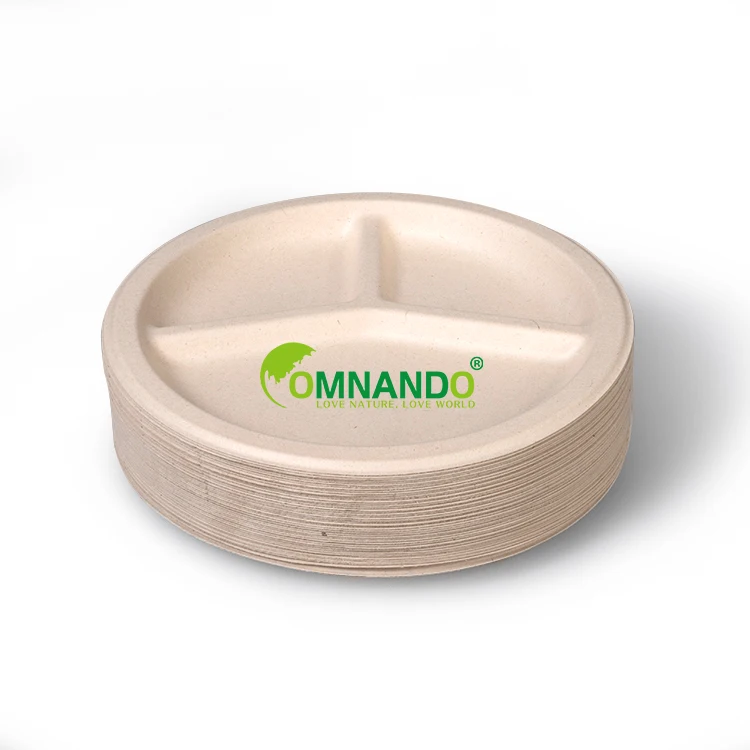 

Eco-friendly microwavable dinnerware sets disposable food plate sugarcane plate