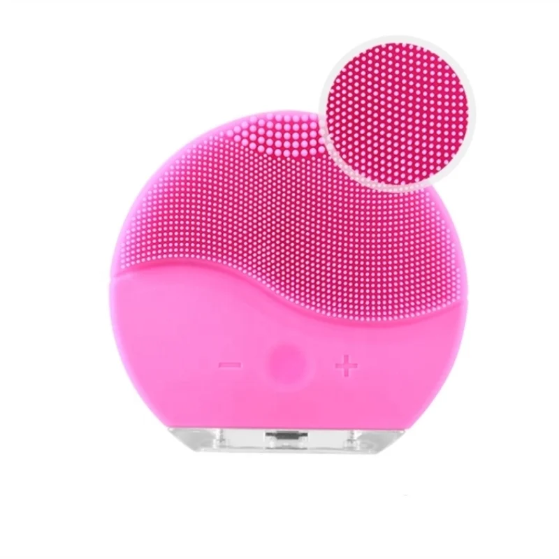 

Limpiador facial de silicona vibration sonica masaje facial y piel, Pink/rose red/customized