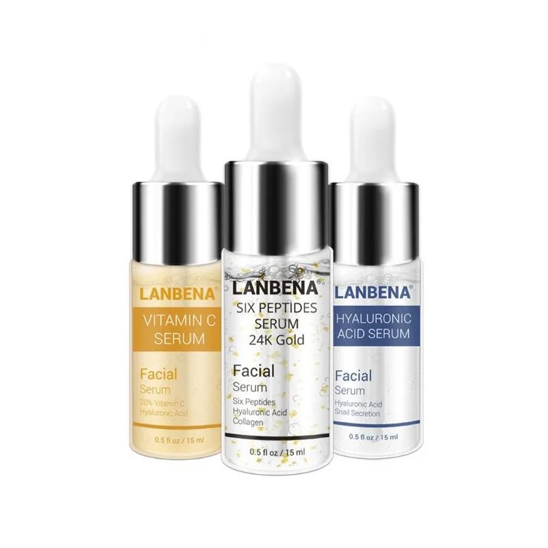 

Lanbena Organic Six Peptide 24k Serum Lightening Wrinkles Moisturizing Facial Serum, Transparent