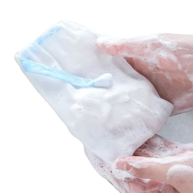 

Colorful Ribbon Soft Skin-friendly Soap Foaming Net Facial Cleanser Foaming Tool Household Cleaning Tools, As show