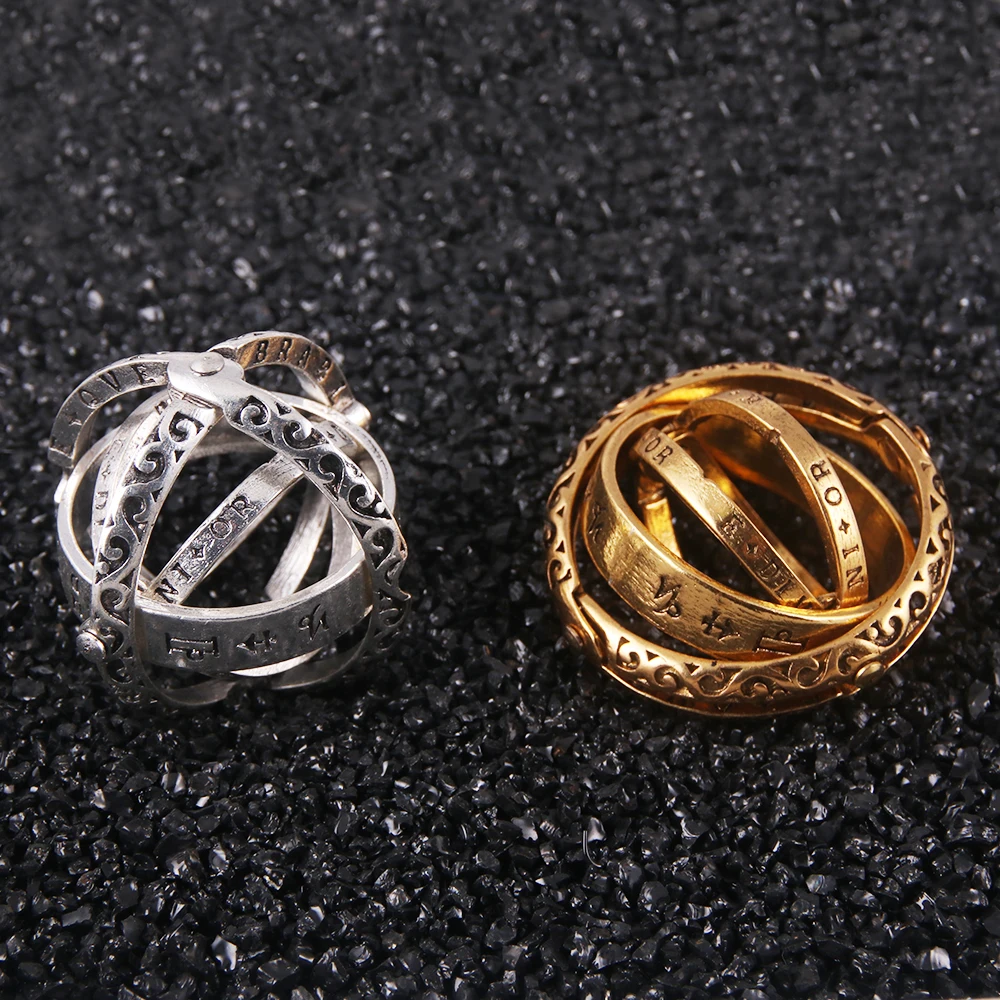 

New Arrivals Jewelry Gold Plated Couple Statement Love Astronomical Ball Ring, Picture