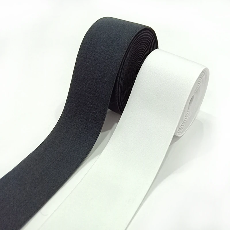 

in-stock 2cm 2.5cm 3cm 3.5cm 4cm 4.5cm 5cm 6cm white and black soft nylon elastic band tape webbing