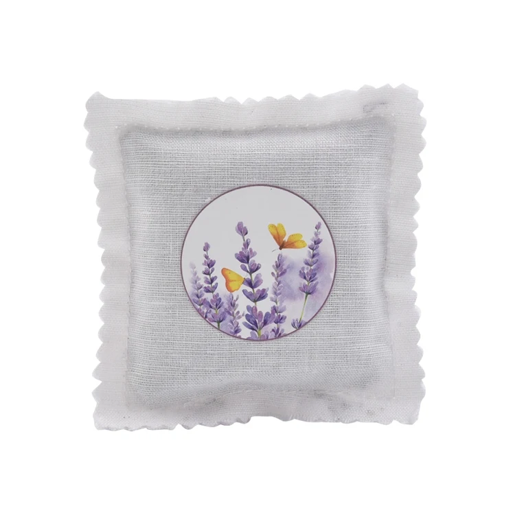 
Wholesale Natural Cotton Fashion small scented pillow Custom size white cotton square dry lavender buds scented sachets 